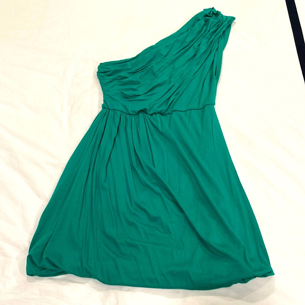 Kelly green one shoulder dress